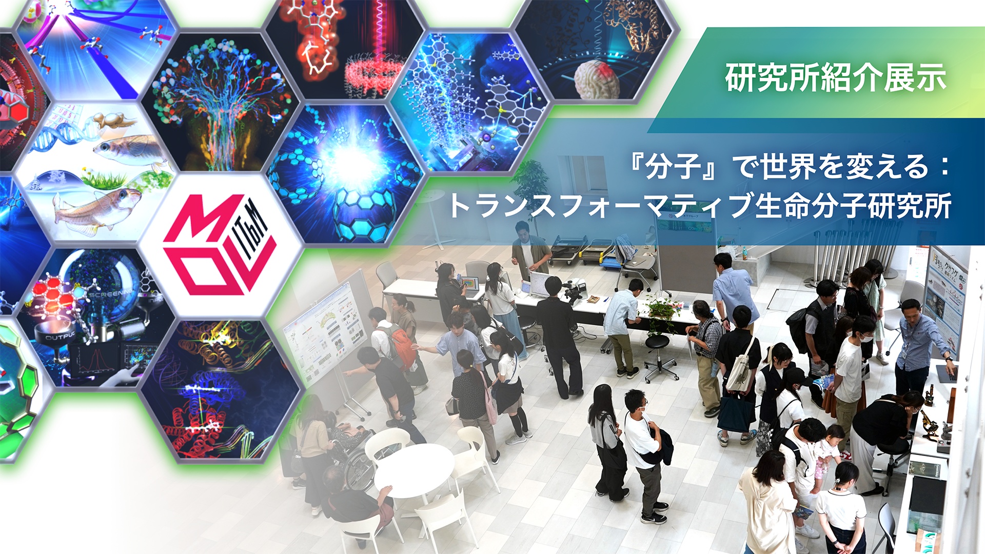 研究所紹介展示「『分子』で世界を変える<br>：トランスフォーマティブ生命分子研究所」