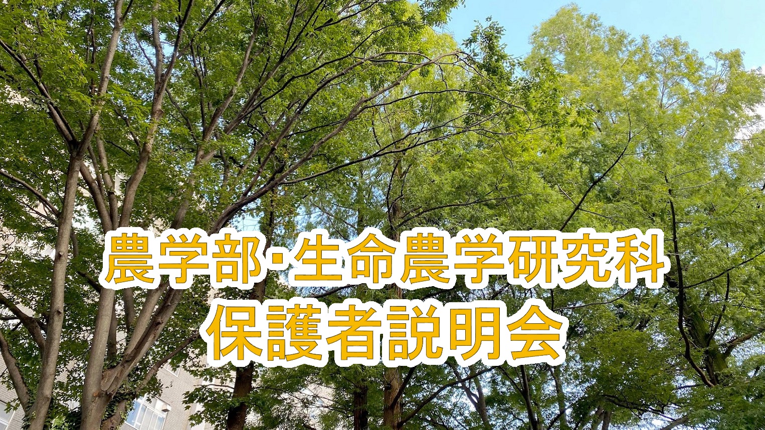 農学部・生命農学研究科 保護者説明会